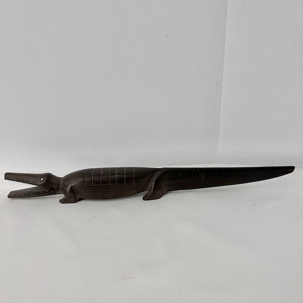 Vintage Wood Carved Crocodile Alligator